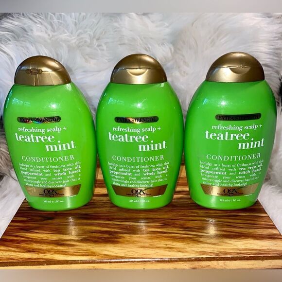 Lot Of 3 OGX Extra Strength Refreshing Scalp + Tea Tree Mint Conditioner 13 oz. - Picture 1 of 2